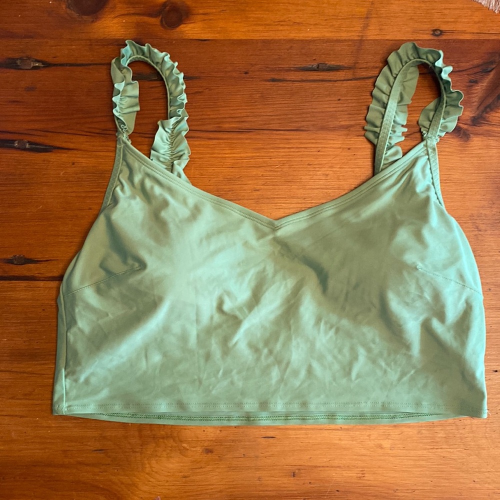 Never worn aerie swim top xl green